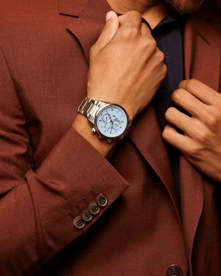 Sport Luxury Light Blue Dial Stainless Steel Bracelet AT8260-51M Sport Luxury Light Blue Dial Stainless Steel Bracelet AT8260-51M